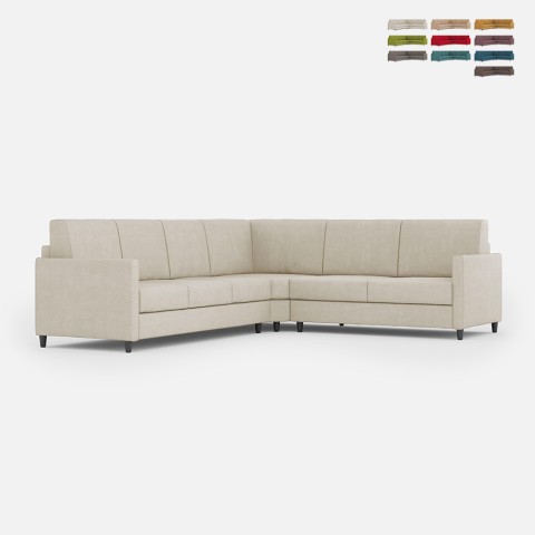 Moderne hoekbank 6-zits 281x221cm in stof Karay 18AG Aanbieding