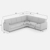 Moderne hoekbank 6-zits 281x221cm in stof Karay 18AG 