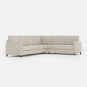 Moderne hoekbank 6-zits 281x221cm in stof Karay 18AG 