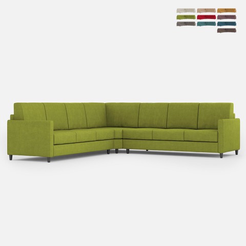 Grote hoekbank in stof 7-zits 281x281 cm Karay 218AG Aanbieding