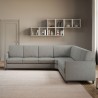 Grote hoekbank in stof 7-zits 281x281 cm Karay 218AG 