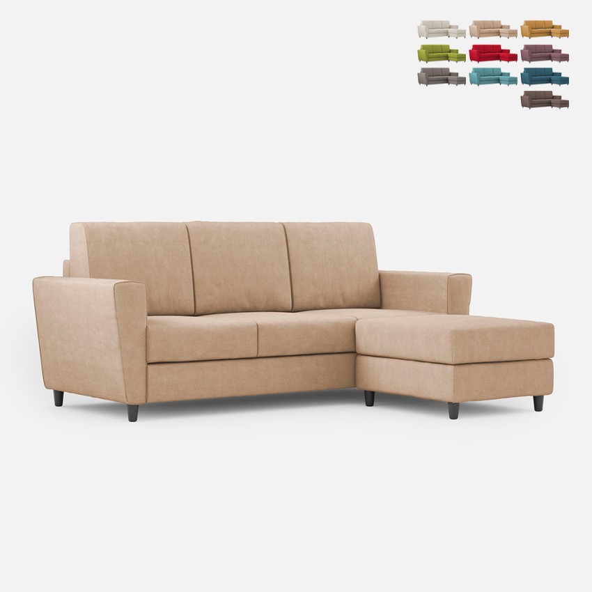 Moderne stoffen 3-zits bank 212cm met poef voetenbank Yasel 180P Aanbieding Moderne stoffen 3-zits bank 212cm met poef voetenbank Yasel 180P Aanbieding