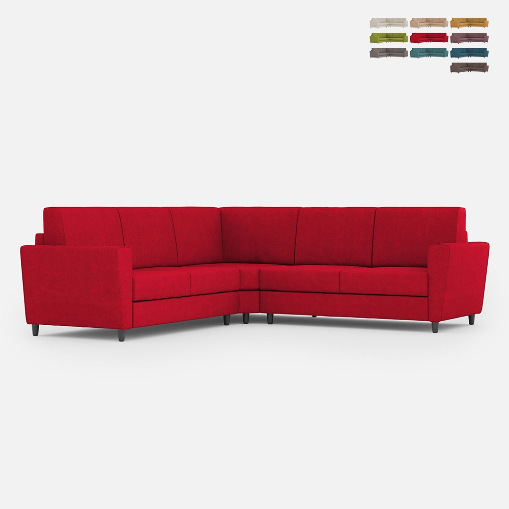 Hoekbank 5-zits 248x248cm in gestoffeerde stof Yasel 14AG