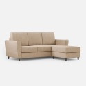 Moderne stoffen 3-zits bank 212cm met poef voetenbank Yasel 180P 