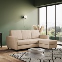 Moderne stoffen 3-zits bank 212cm met poef voetenbank Yasel 180P Afmetingen