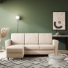 Moderne stoffen 3-zits bank 212cm met poef voetenbank Yasel 180P 