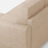 Moderne stoffen 3-zits bank 212cm met poef voetenbank Yasel 180P 