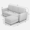 Moderne stoffen 3-zits bank 212cm met poef voetenbank Yasel 180P 