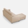 Moderne stoffen 3-zits bank 212cm met poef voetenbank Yasel 180P 