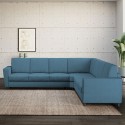 Moderne grote hoekbank in stof 7-zits 288x288cm Yasel 218AG 