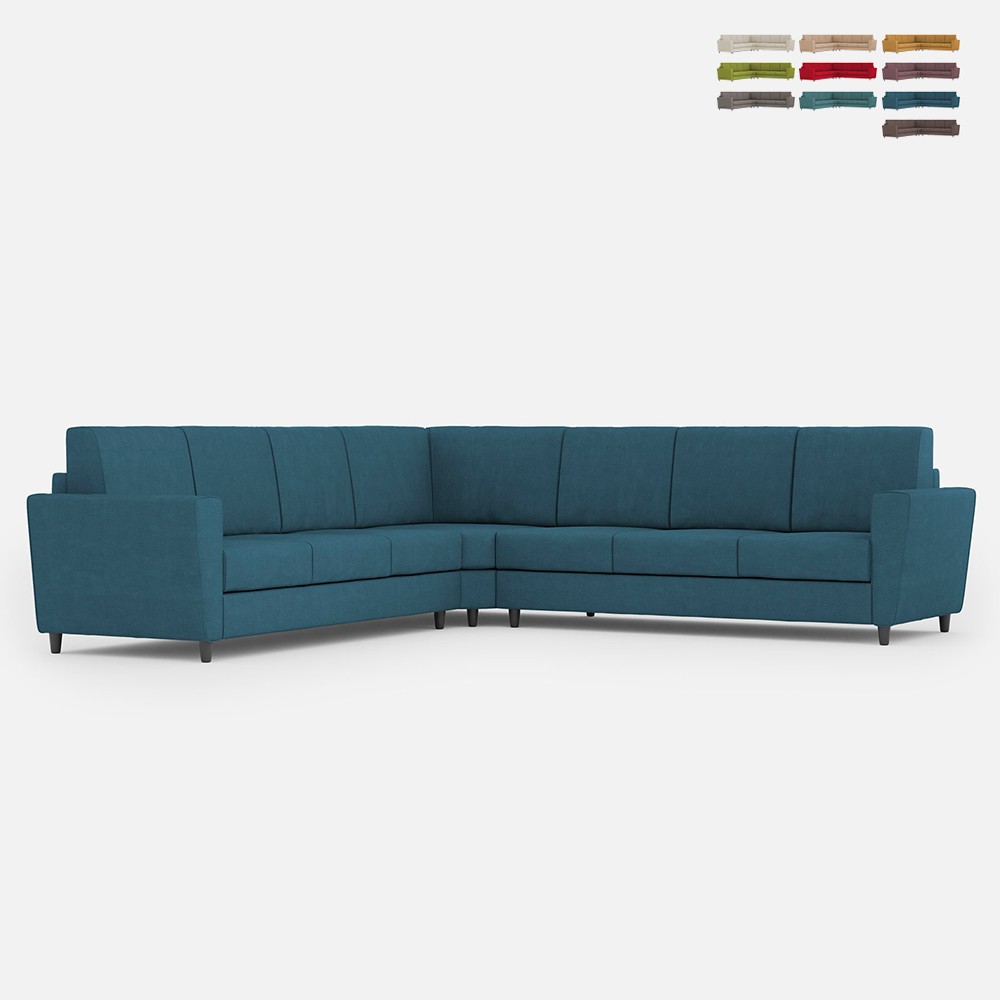 Moderne grote hoekbank in stof 7-zits 288x288cm Yasel 218AG