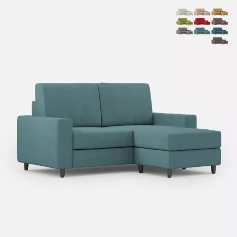 Moderne 2-zitsbank in stof 168cm met voetenbankje Sakar 140P Aanbieding