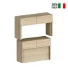 Set van 2 uitschuifbare banken 66-290cm voor eettafel Pratika A + B 