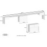 Set van 2 uitschuifbare banken 66-290cm voor eettafel Pratika A + B 