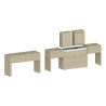 Set van 2 uitschuifbare banken 66-290cm voor eettafel Pratika A + B 