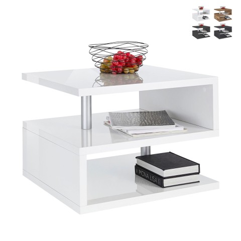 Moderne elegante salontafel met 2 planken Zeta 55 Aanbieding
