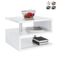 Moderne elegante salontafel met 2 planken Zeta 55 Aanbieding