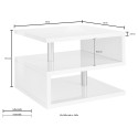Moderne elegante salontafel met 2 planken Zeta 55 