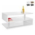 Moderne rechthoekige salontafel 90x55cm met 2 niveaus Zeta 90 Aanbieding