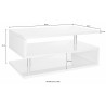 Moderne rechthoekige salontafel 90x55cm met 2 niveaus Zeta 90 