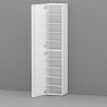 Witte hoogglans schoenkast met 1 deur 45x35x191h Dory Korting