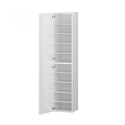 Witte hoogglans schoenkast met 1 deur 45x35x191h Dory Aanbod