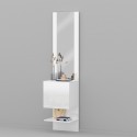 Witte hoogglans schoenenkast hal plank 1 deur spiegel Karin Korting