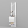 Wand schoenenkast wit hoogglans met 1 deur en spiegel Karin Korting