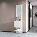 Wand schoenenkast wit hoogglans met 1 deur en spiegel Karin Aanbieding