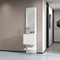 Wand schoenenkast wit hoogglans met 1 deur en spiegel Karin Aanbieding