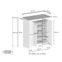 Livera Klassieke Witte Houten Schoenkast 2 Deuren Voor Ingang 
