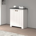 Schoenenkast garderobe 2 deuren wit hout klassieke stijl Livera Korting