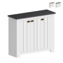 Witte klassieke schoenenkast voor de hal met 3 deuren van hout Jarret Aanbieding