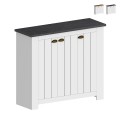 Witte klassieke schoenenkast voor de hal met 3 deuren van hout Jarret Aanbieding
