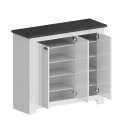 Witte klassieke schoenenkast voor de hal met 3 deuren van hout Jarret Model