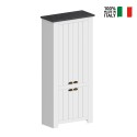Hillrose Schoenenkast 4 deuren multifunctioneel wit klassiek 84x42x200cm Kortingen
