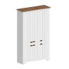 Grote multifunctionele schoenenkast wit 114x42x200cm 6 deuren Elaisa Voorraad