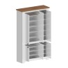 Grote multifunctionele schoenenkast wit 114x42x200cm 6 deuren Elaisa Model