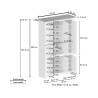Grote multifunctionele schoenenkast wit 114x42x200cm 6 deuren Elaisa 