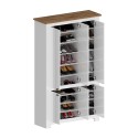 Grote multifunctionele schoenenkast wit 114x42x200cm 6 deuren Elaisa Afmetingen