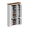 Grote multifunctionele schoenenkast wit 114x42x200cm 6 deuren Elaisa Afmetingen