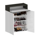 Moderne witte schoenenkast met 2 deuren en 4 planken 76x34x100cm Ayenne Prijs