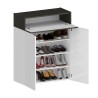 Moderne witte schoenenkast met 2 deuren en 4 planken 76x34x100cm Ayenne Prijs