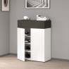 Moderne witte schoenenkast met 2 deuren en 4 planken 76x34x100cm Ayenne Korting