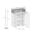 Moderne witte schoenenkast met 2 deuren en 4 planken 76x34x100cm Ayenne 