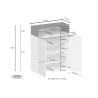 Moderne witte schoenenkast met 2 deuren en 4 planken 76x34x100cm Ayenne 