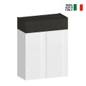 Moderne witte schoenenkast met 2 deuren en 4 planken 76x34x100cm Ayenne Voorraad