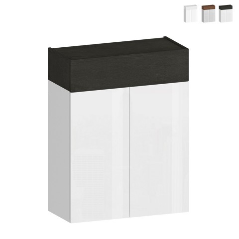 Moderne witte schoenenkast met 2 deuren en 4 planken 76x34x100cm Ayenne Aanbieding