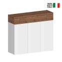 Moderne witte schoenenkast met 3 deuren en 8 planken 110x34x100cm Aida Voorraad
