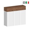Moderne witte schoenenkast met 3 deuren en 8 planken 110x34x100cm Aida Voorraad